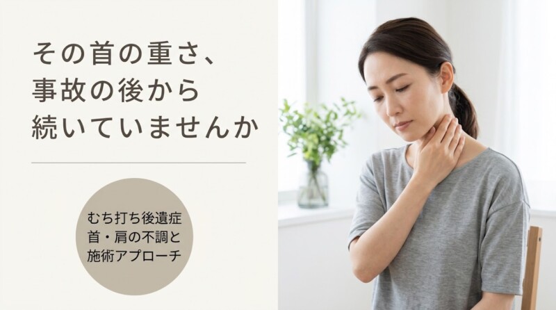 弘前市でむち打ち後遺症に悩む方へ｜交通事故後の首・肩の不調とつばさ接骨院の施術アプローチ｜つばさ接骨院